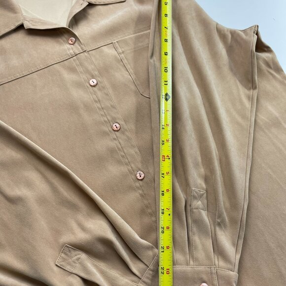 Allison Daley Button Up Shirt Womens 18 Camel Brown, Soft Comfortable Knit - Picture 13 of 14